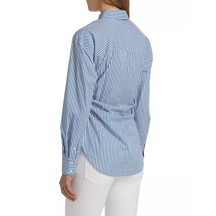 Veronica Beard- Bosco Striped Ruched Shirt