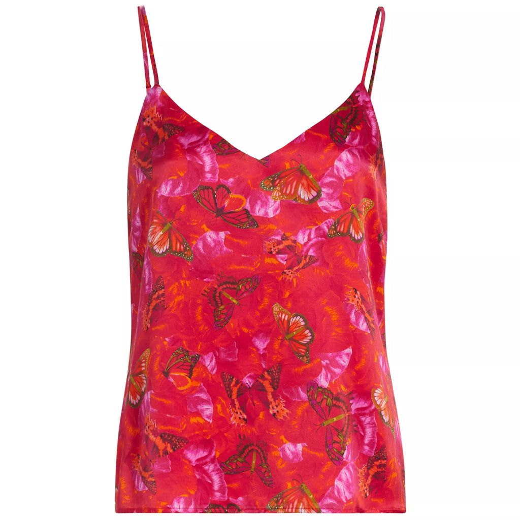 L'AGENCE- Jane Butterfly Print Silk Camisole